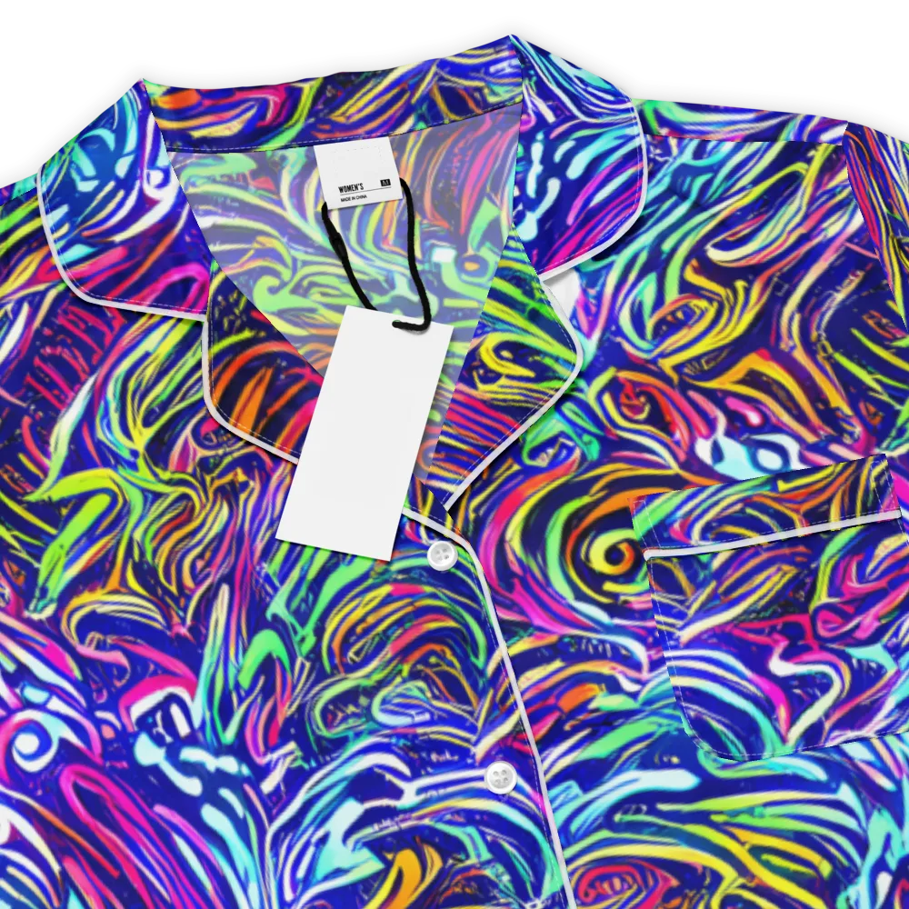 Limefire Labyrinth on Women's Short Sleeve Pajama Top — Product details