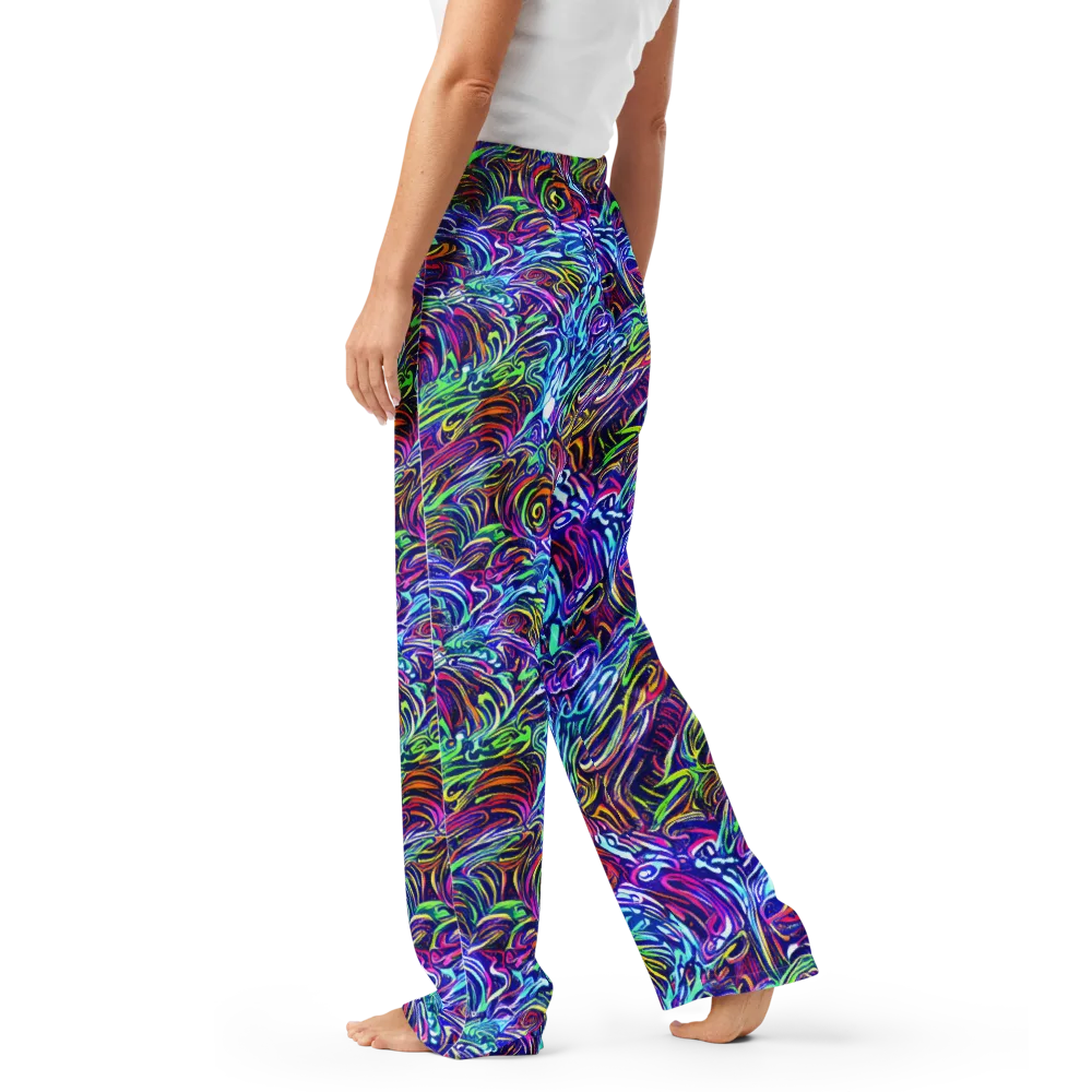 Limefire Labyrinth on Women's Pajama Pants — Left