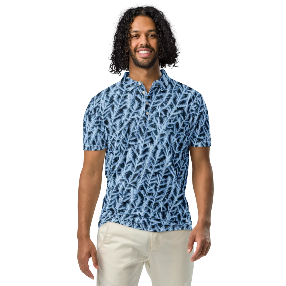 Frosted Fern on Men's Slim Fit Polo Shirt — Front