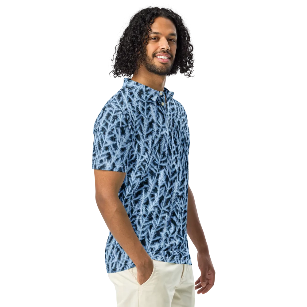 Frosted Fern on Men's Slim Fit Polo Shirt — Right Front