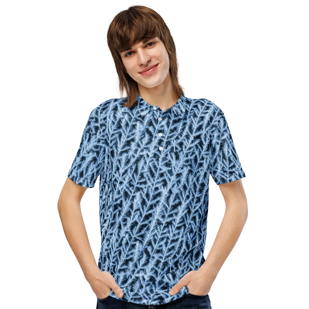 Frosted Fern on Men's Slim Fit Polo Shirt — Front