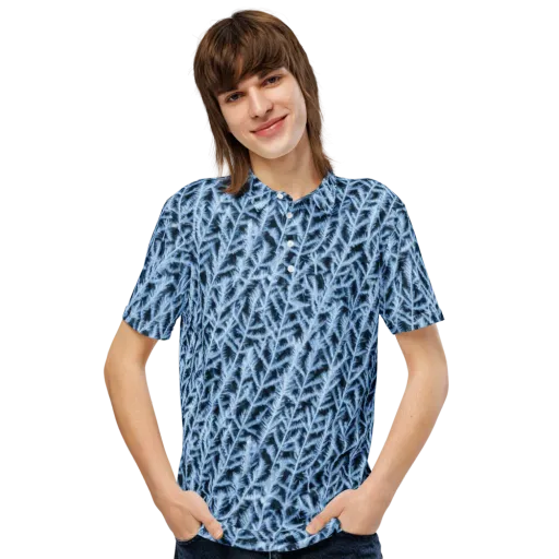 Frosted Fern on a Men's Slim Fit Polo Shirt
