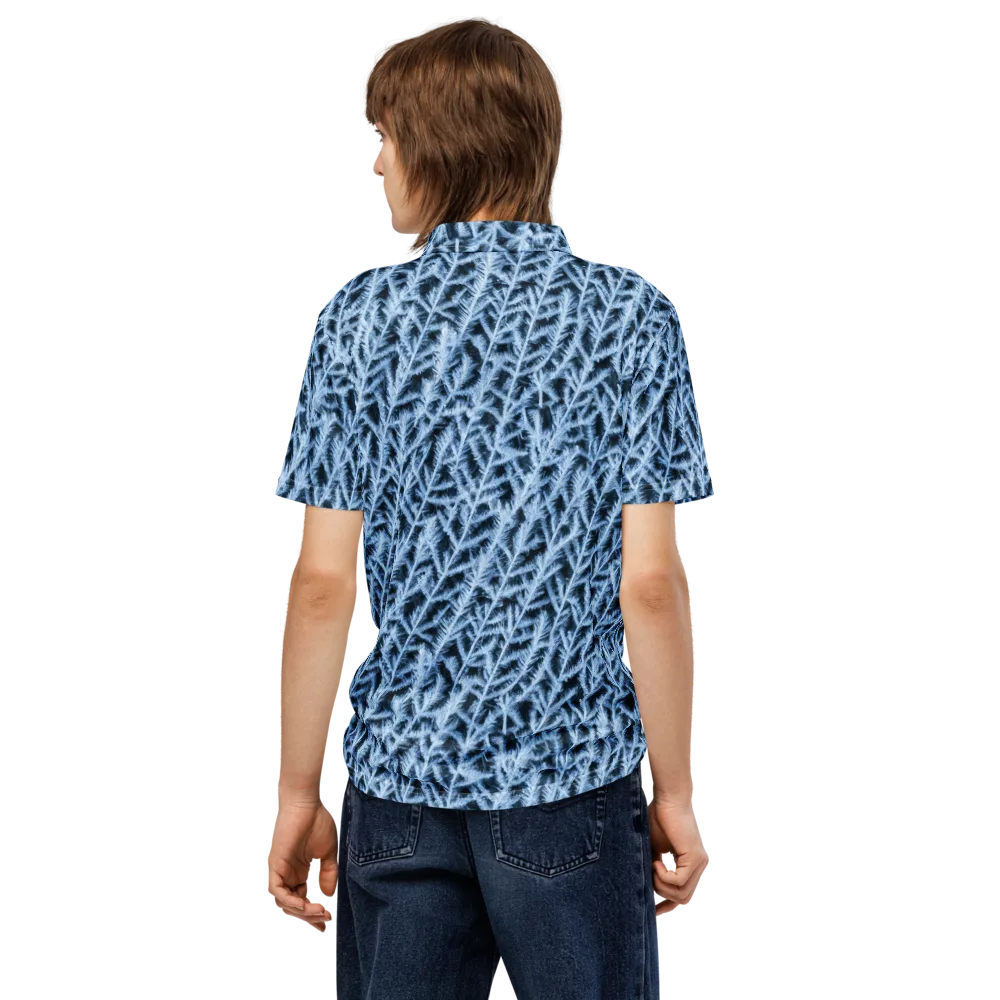 Frosted Fern on Men's Slim Fit Polo Shirt — Back