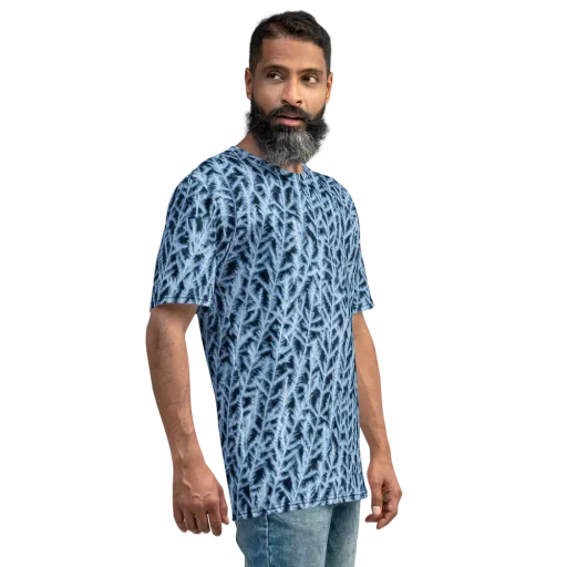 Frosted Fern on a Men's Crew Neck T-Shirt