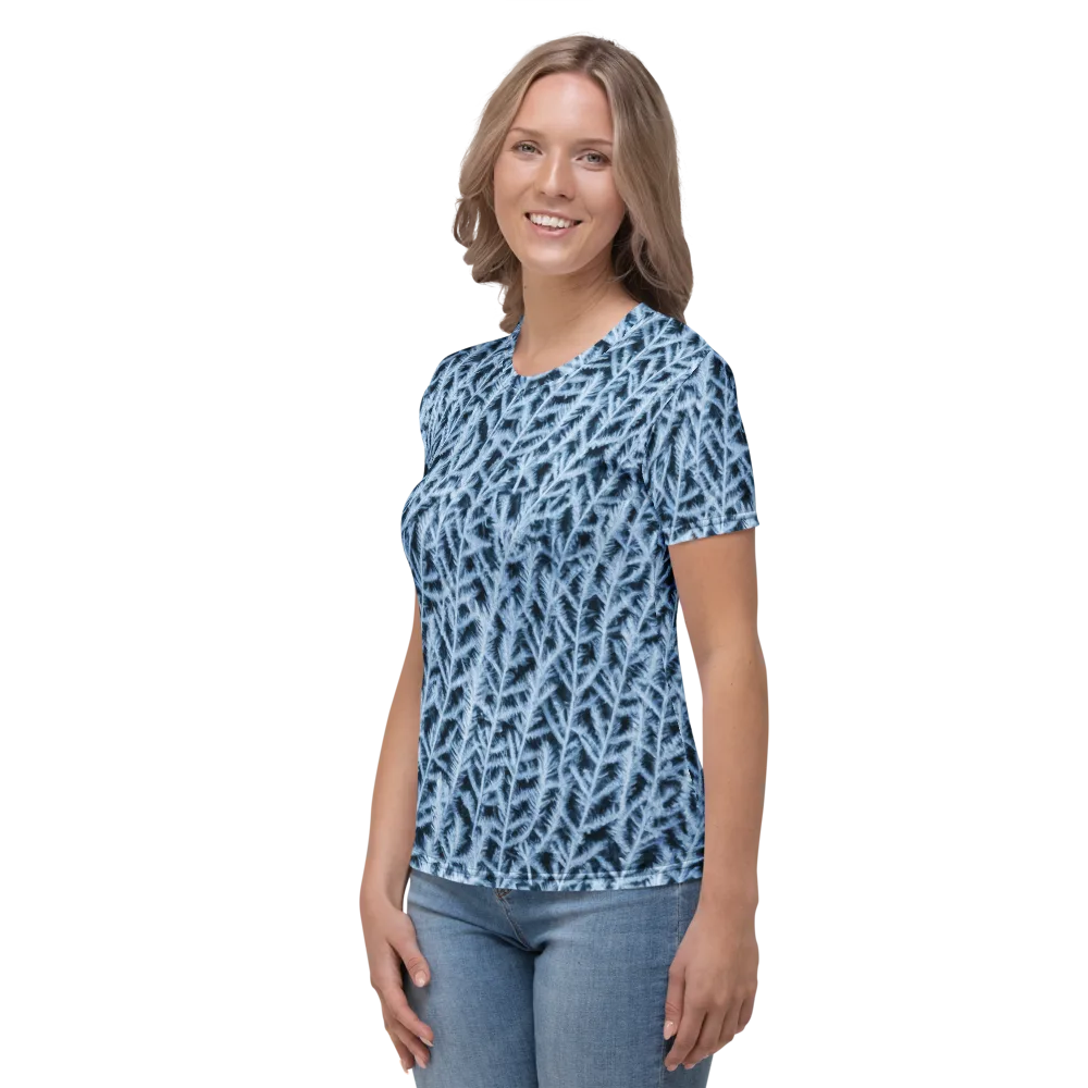 Frosted Fern on Women's Crew Neck T-Shirt — Left