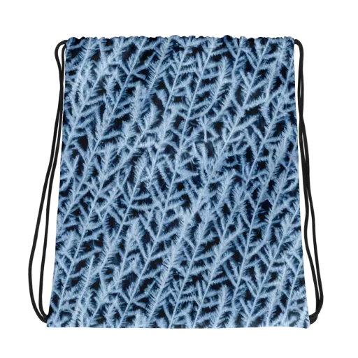 Frosted Fern on a Drawstring Bag