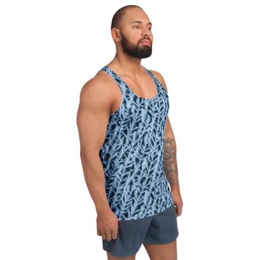 Frosted Fern on a Men's Tank Top