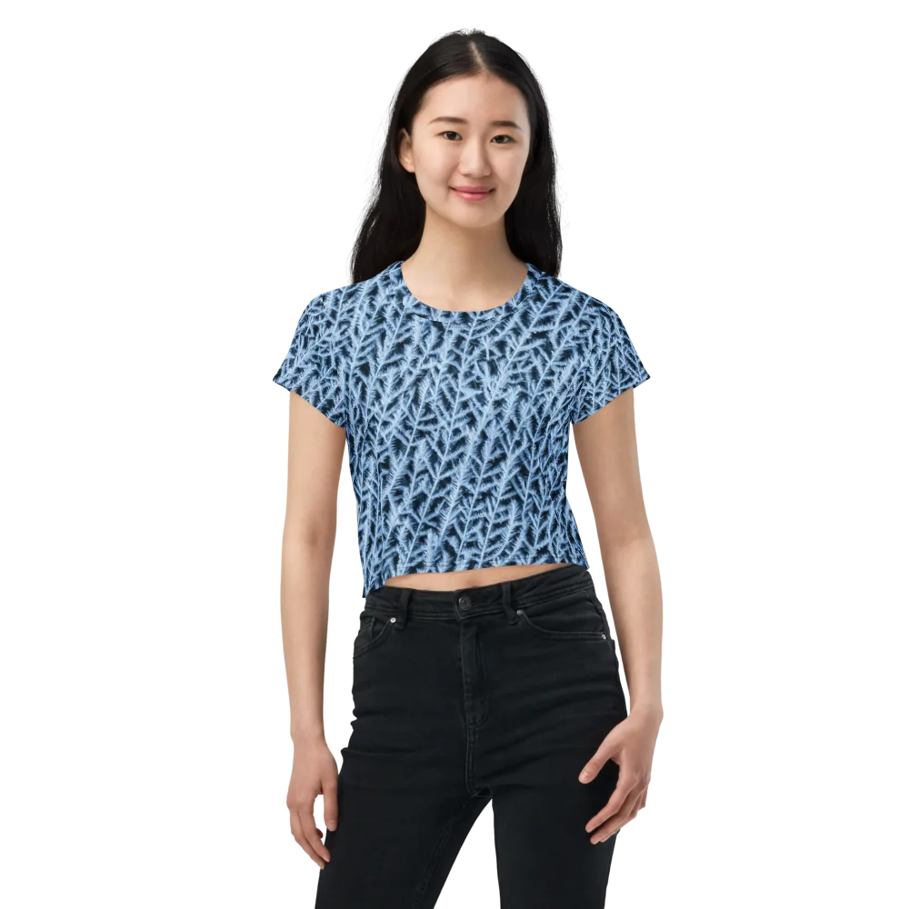 Frosted Fern on Crop Tee — Front
