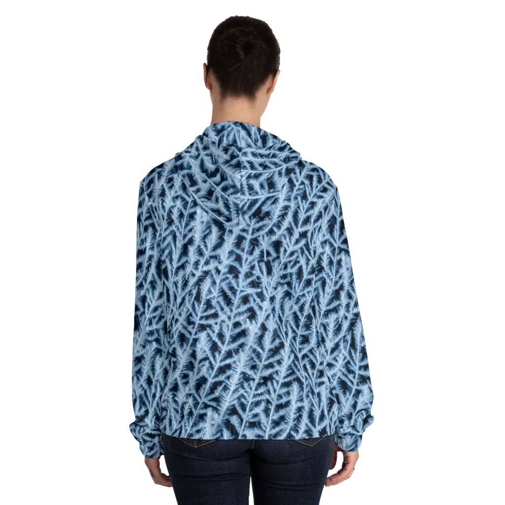 Frosted Fern on Women's Full-Zip Hoodie — Back On Person