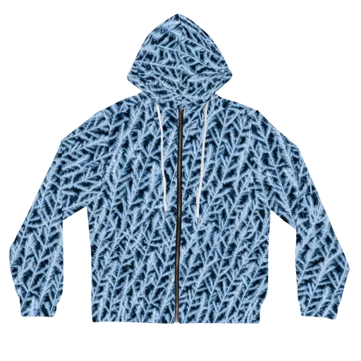 Frosted Fern on a Women's Full-Zip Hoodie