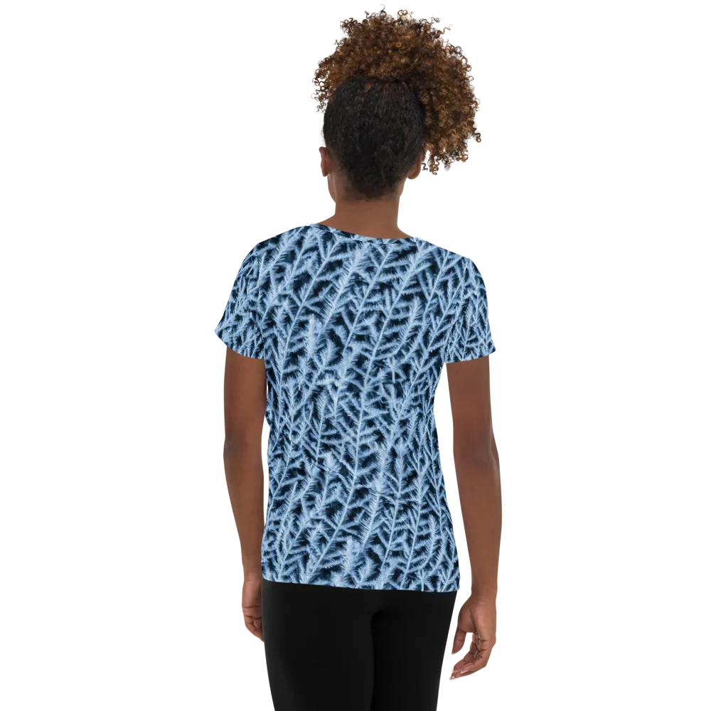 Frosted Fern on Women's Athletic T-Shirt — Back