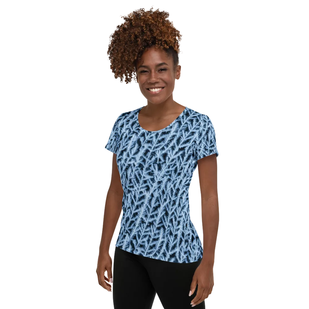 Frosted Fern on Women's Athletic T-Shirt — Left