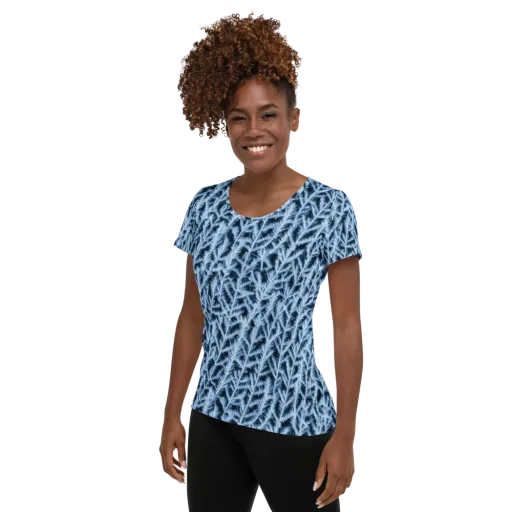 Frosted Fern on a Women's Athletic T-Shirt