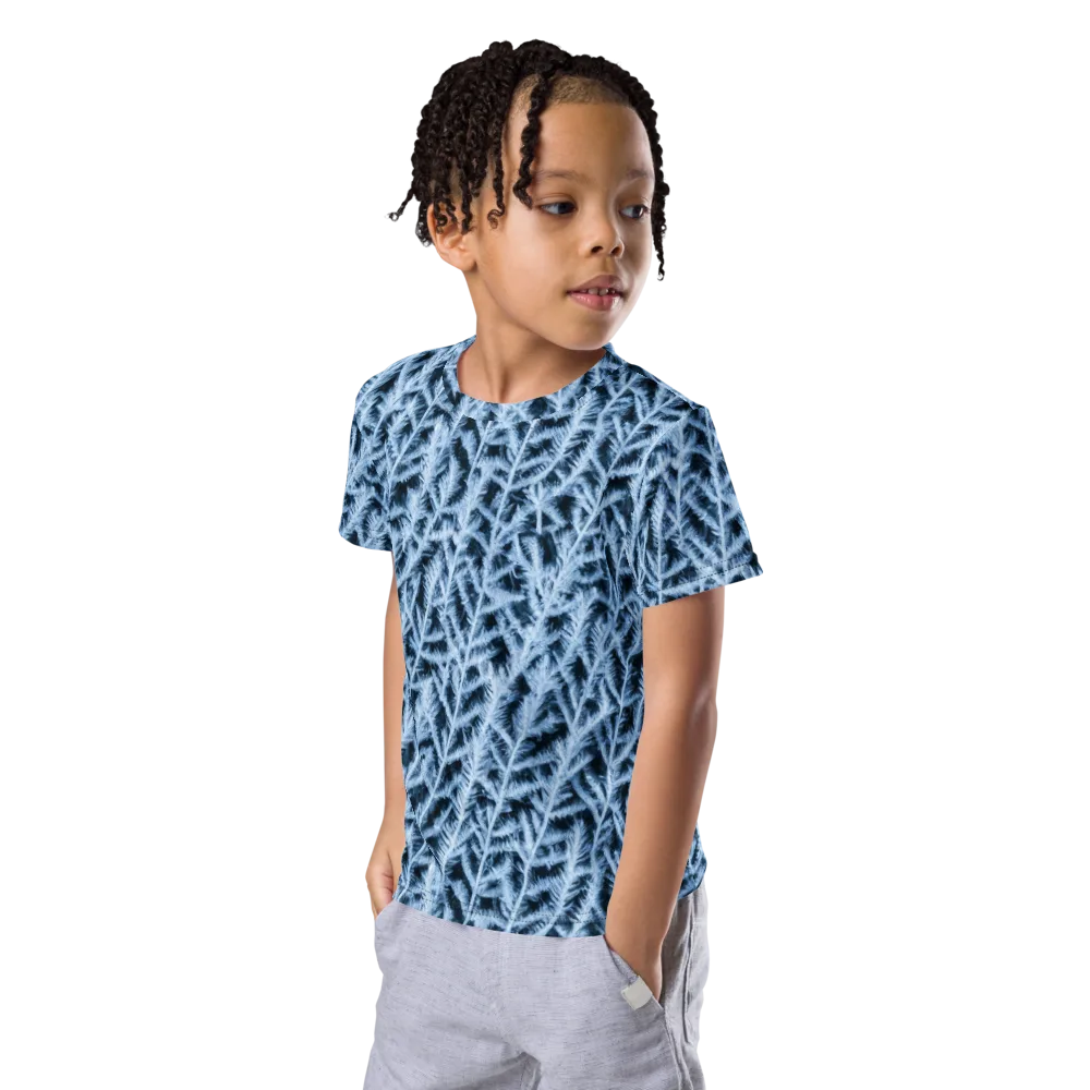 Frosted Fern on Kids Crew Neck T-Shirt — Left Front