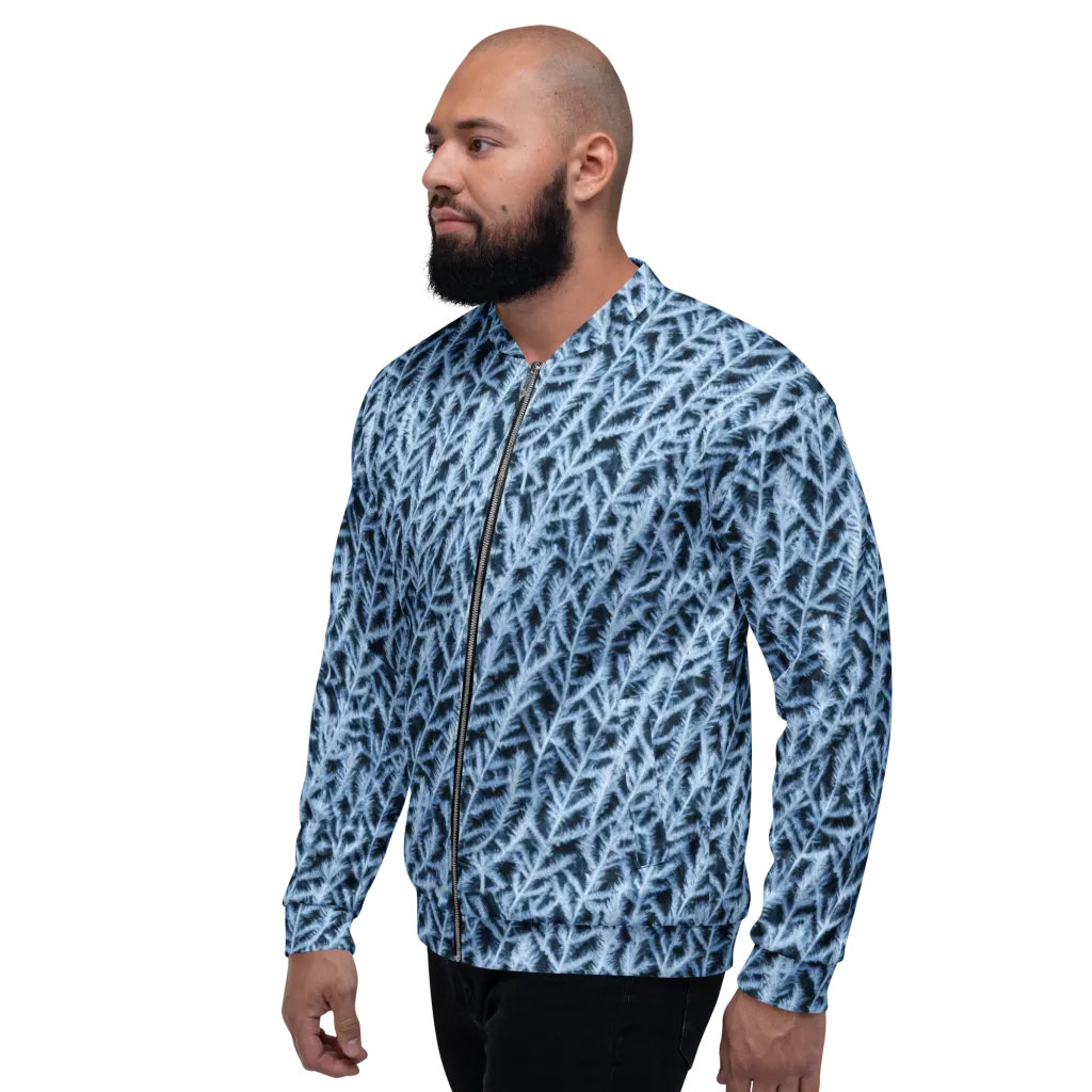 Frosted Fern on Bomber Jacket — Left