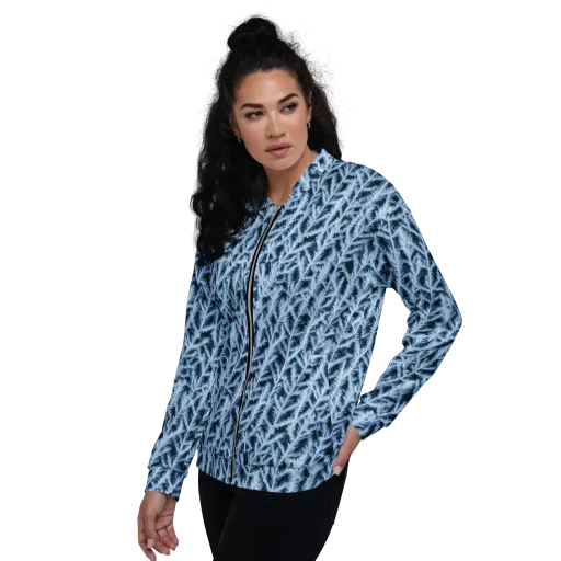 Frosted Fern on a Bomber Jacket