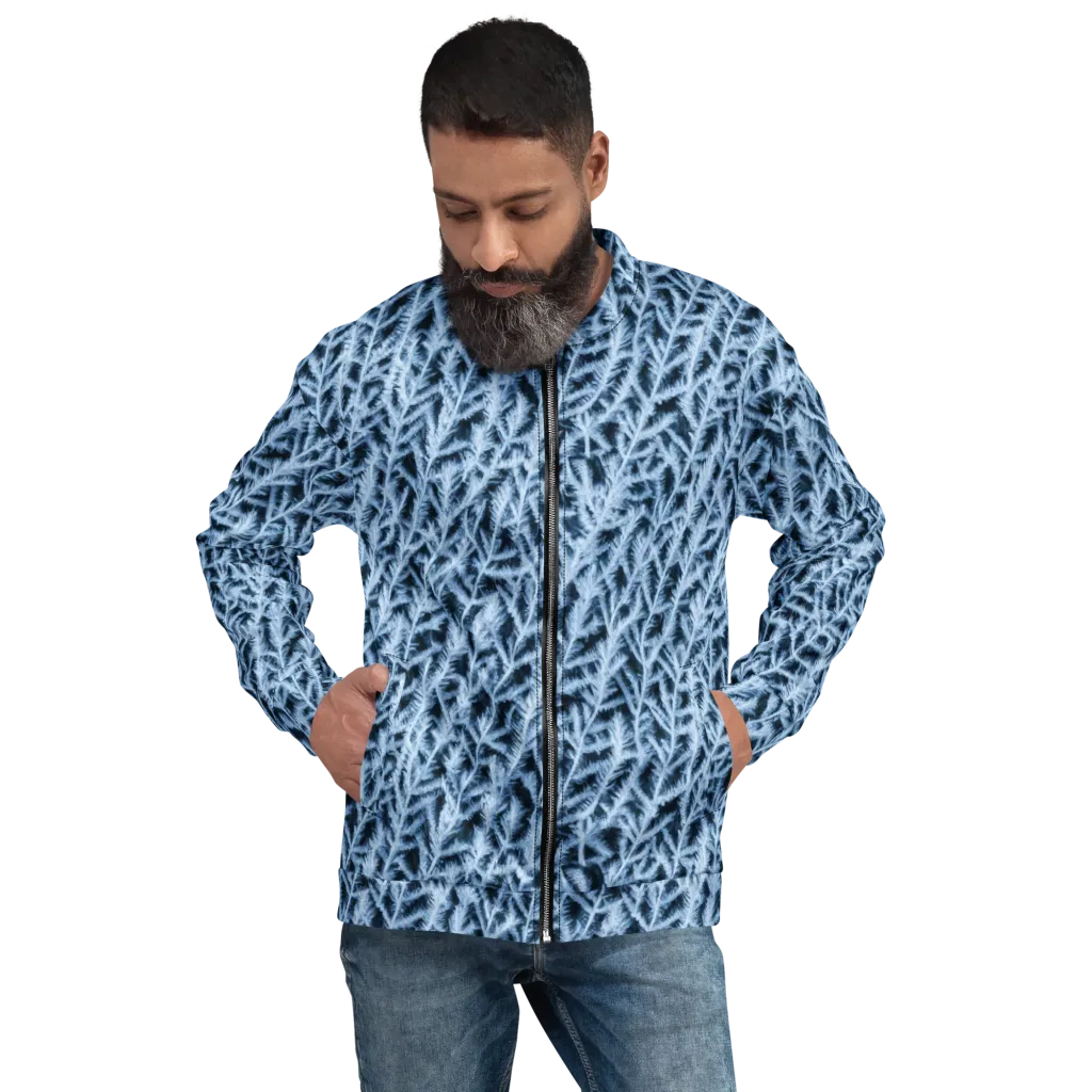 Frosted Fern on Bomber Jacket — Front