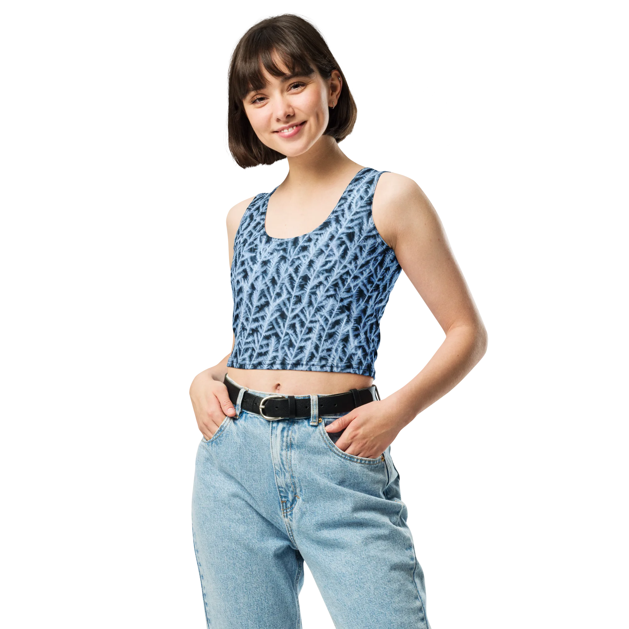 Frosted Fern on Crop Top — Front