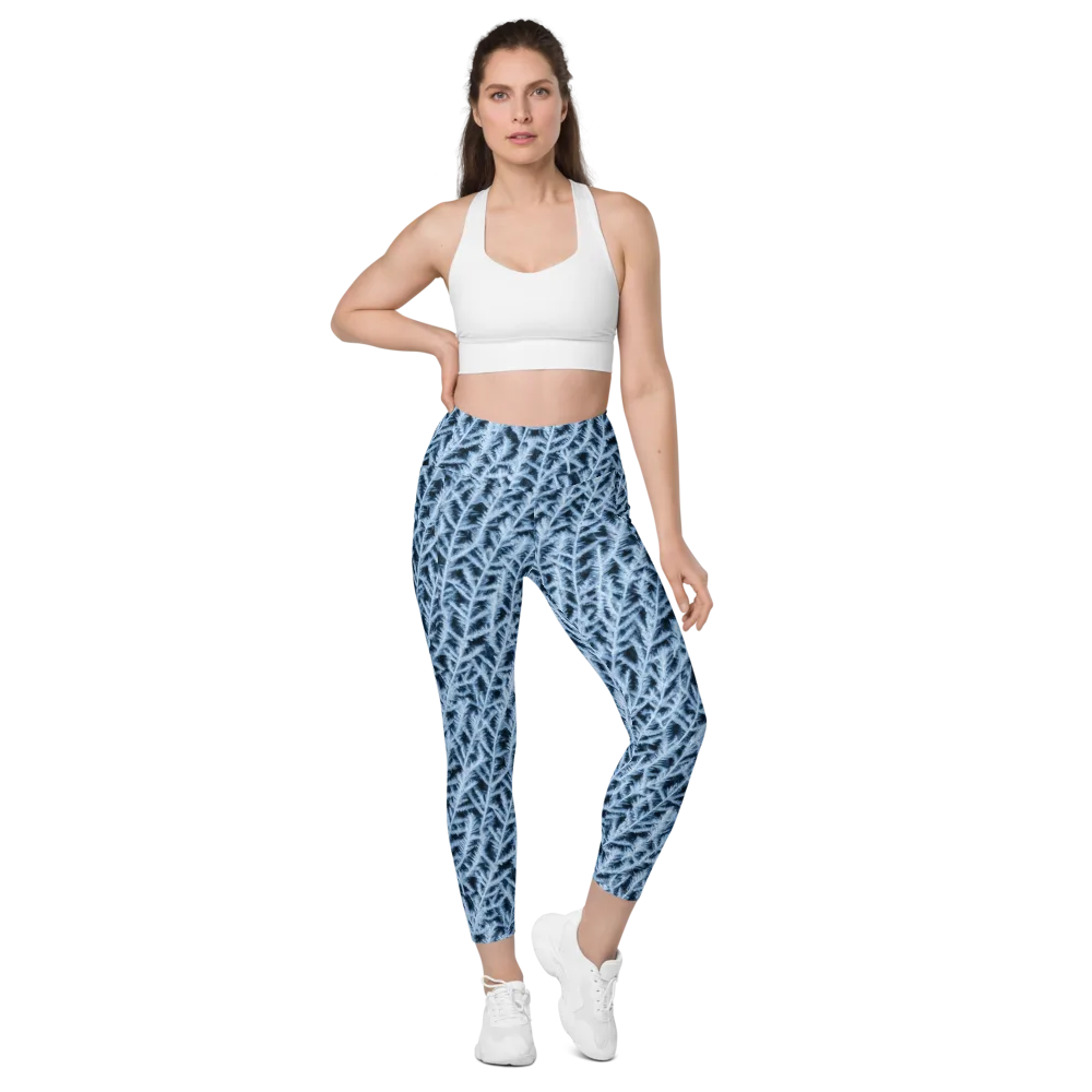 Frosted Fern on Leggings with Pockets — Front