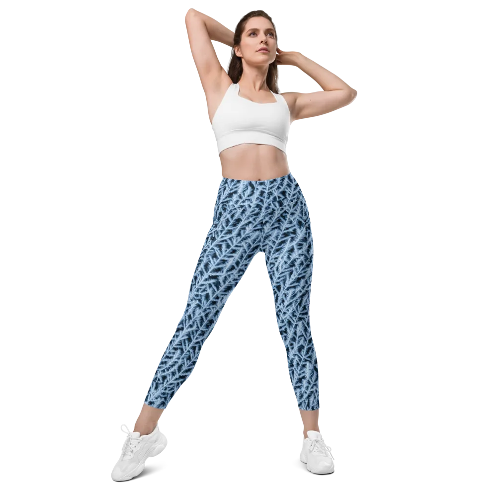 Frosted Fern on Leggings with Pockets — Front