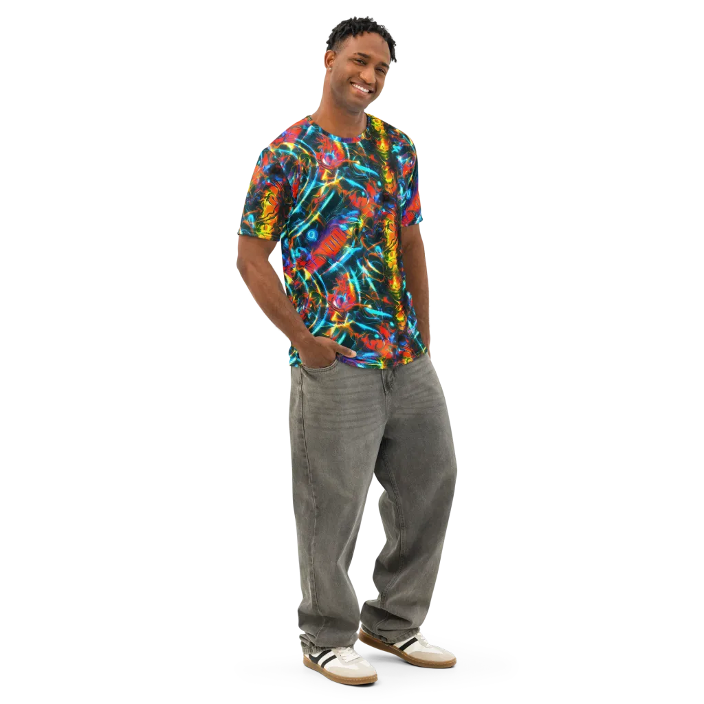 Spectrum Ignition on Men's Cotton Crew Neck T-Shirt — Right Front
