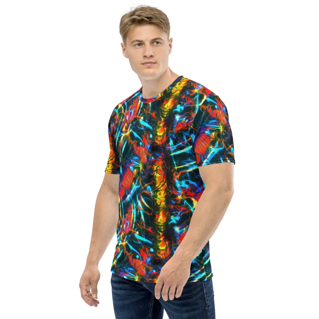 Spectrum Ignition on Men's Crew Neck T-Shirt — Left
