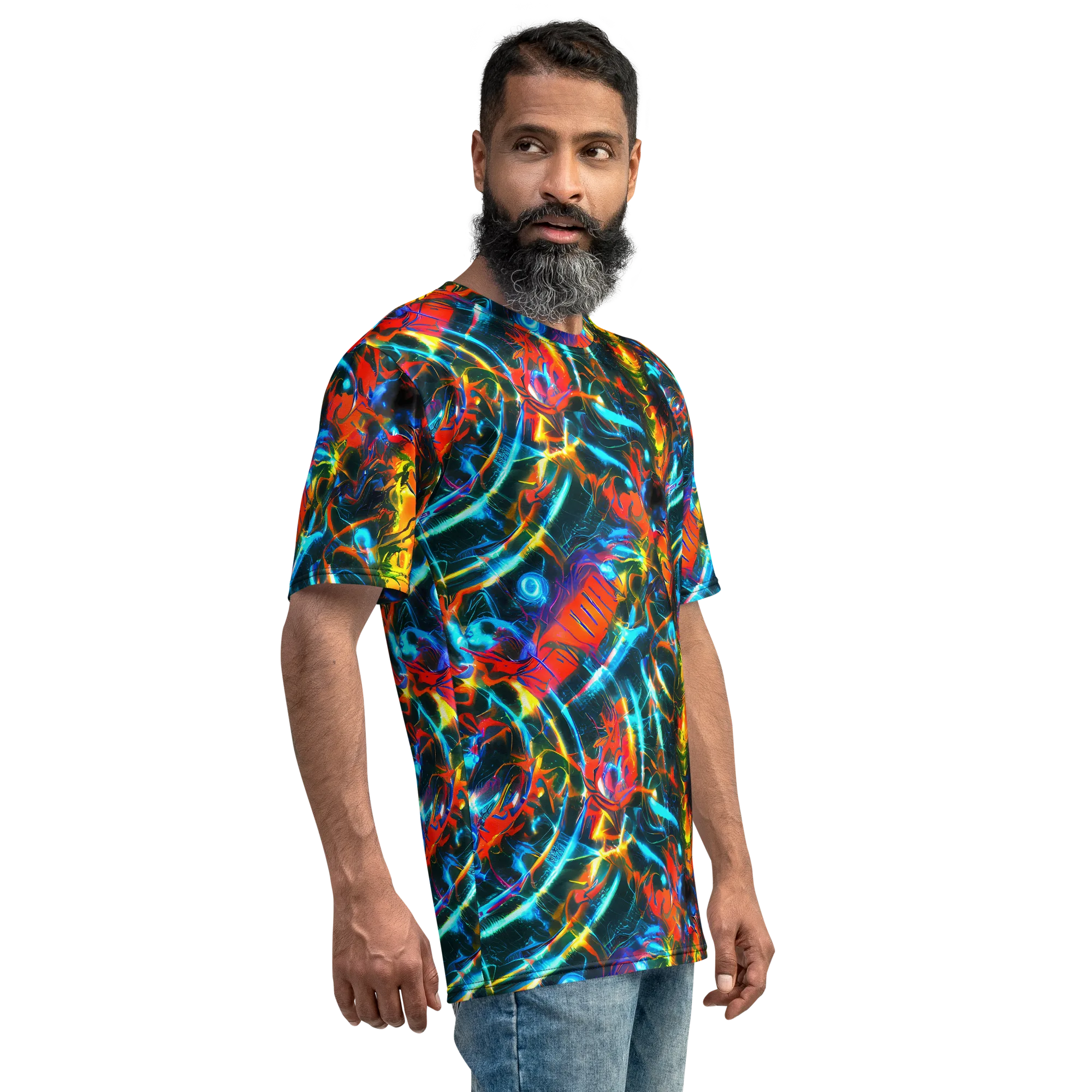 Spectrum Ignition on Men's Crew Neck T-Shirt — Right