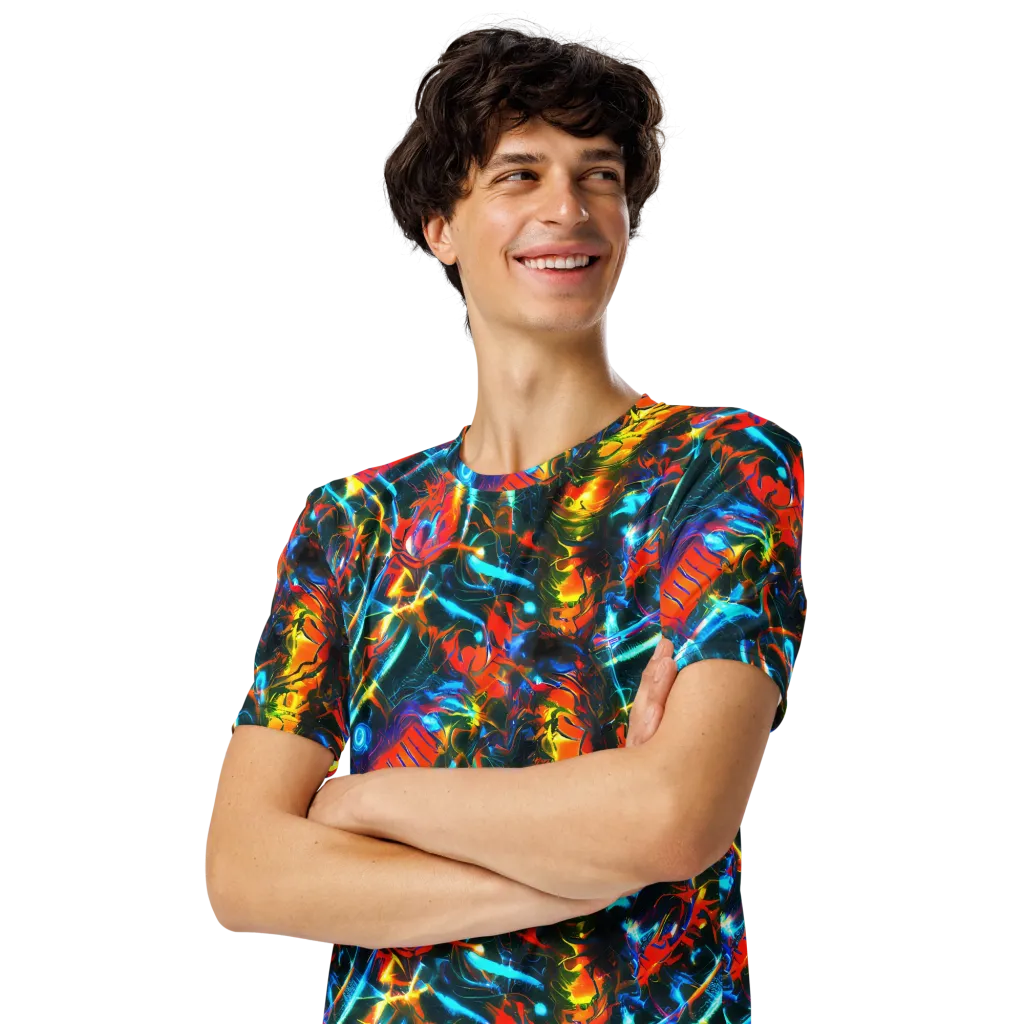 Spectrum Ignition on Men's Crew Neck T-Shirt — Left Front