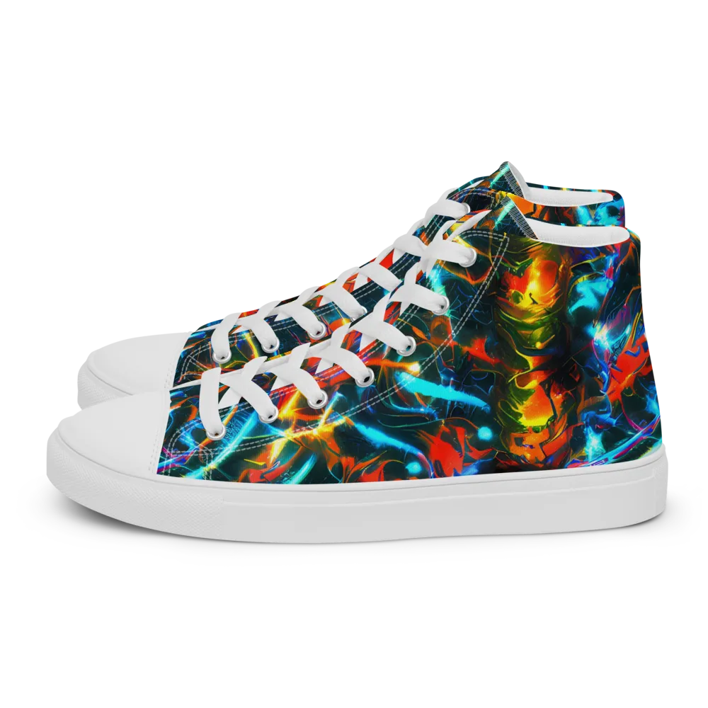 Spectrum Ignition on Men's High Top Canvas Shoes — Left