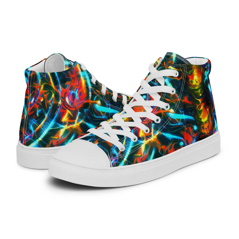 Spectrum Ignition on Men's High Top Canvas Shoes — Left