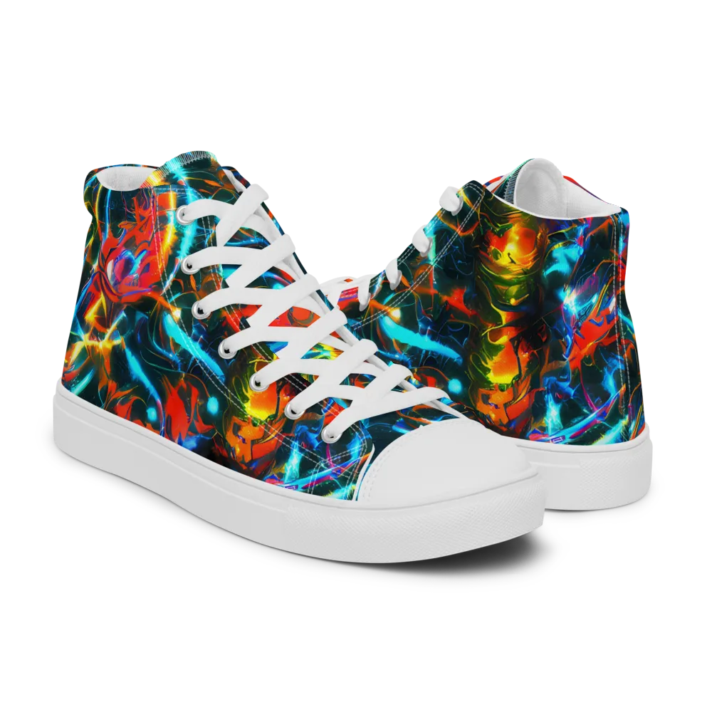 Spectrum Ignition on Men's High Top Canvas Shoes — Right
