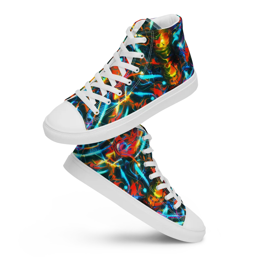 Spectrum Ignition on Men's High Top Canvas Shoes — Front