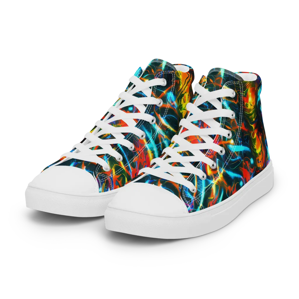 Spectrum Ignition on Women's High Top Canvas Shoes — Left Front