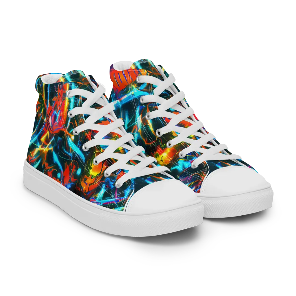 Spectrum Ignition on Women's High Top Canvas Shoes — Right Front