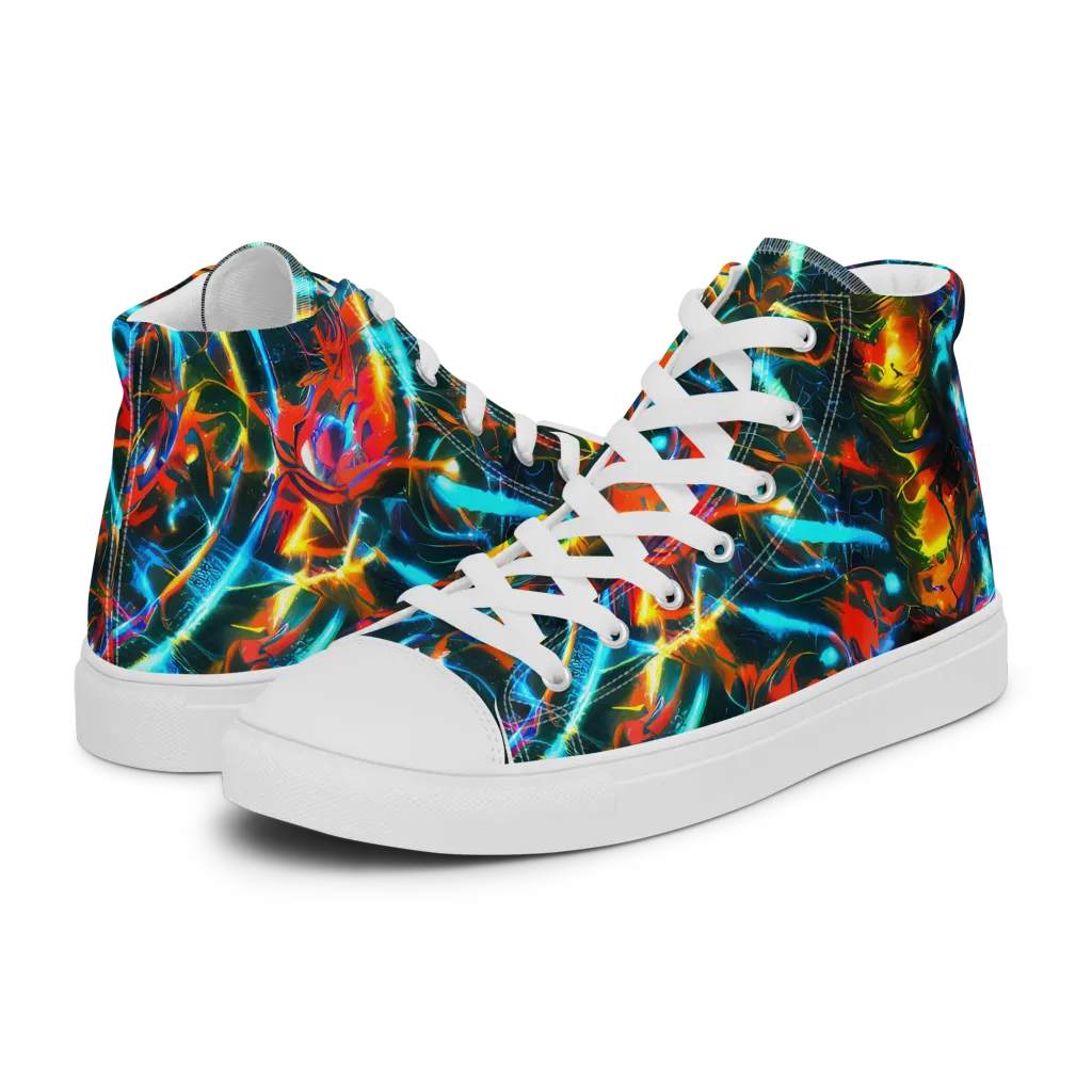 Spectrum Ignition on Women's High Top Canvas Shoes — Left