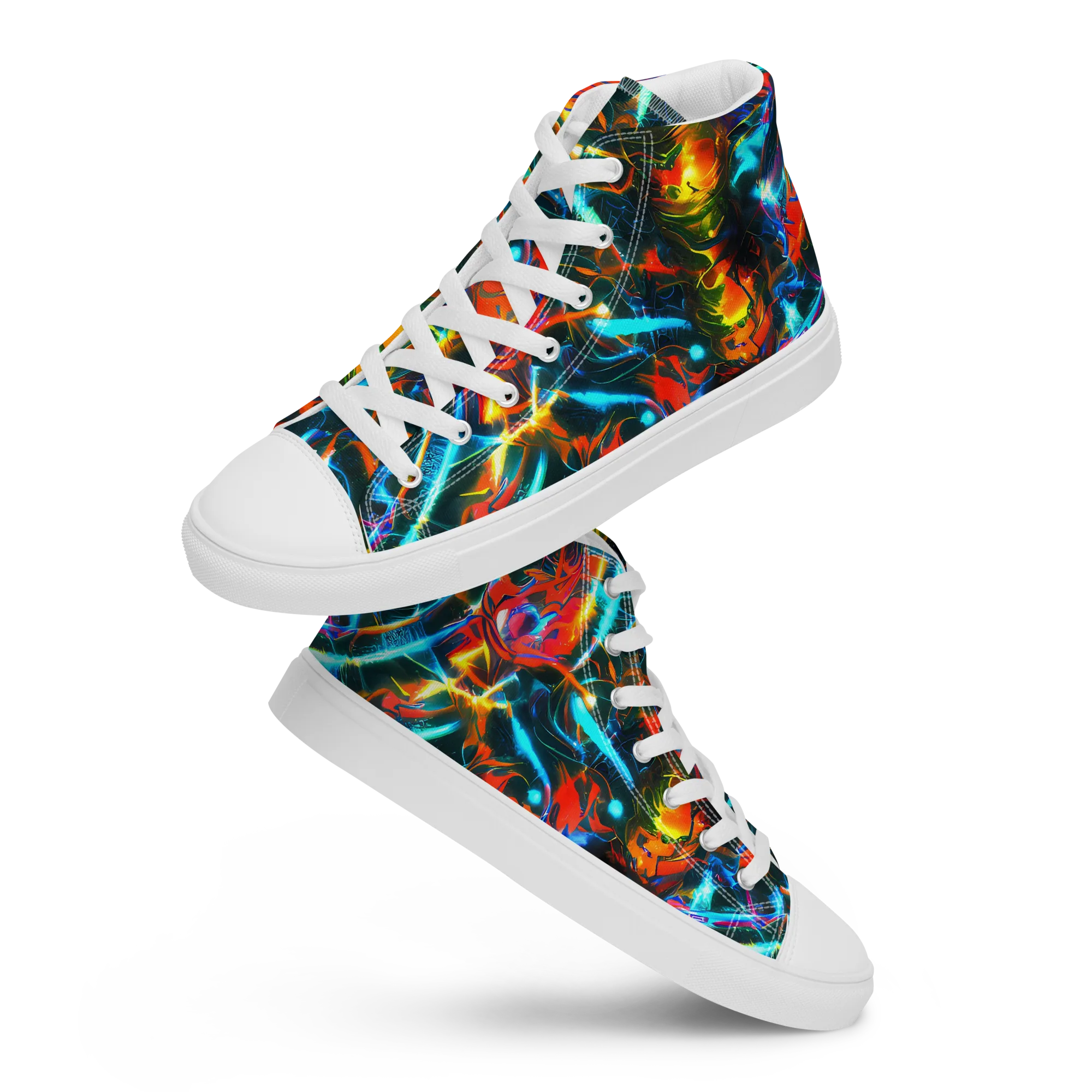 Spectrum Ignition on Women's High Top Canvas Shoes — Front