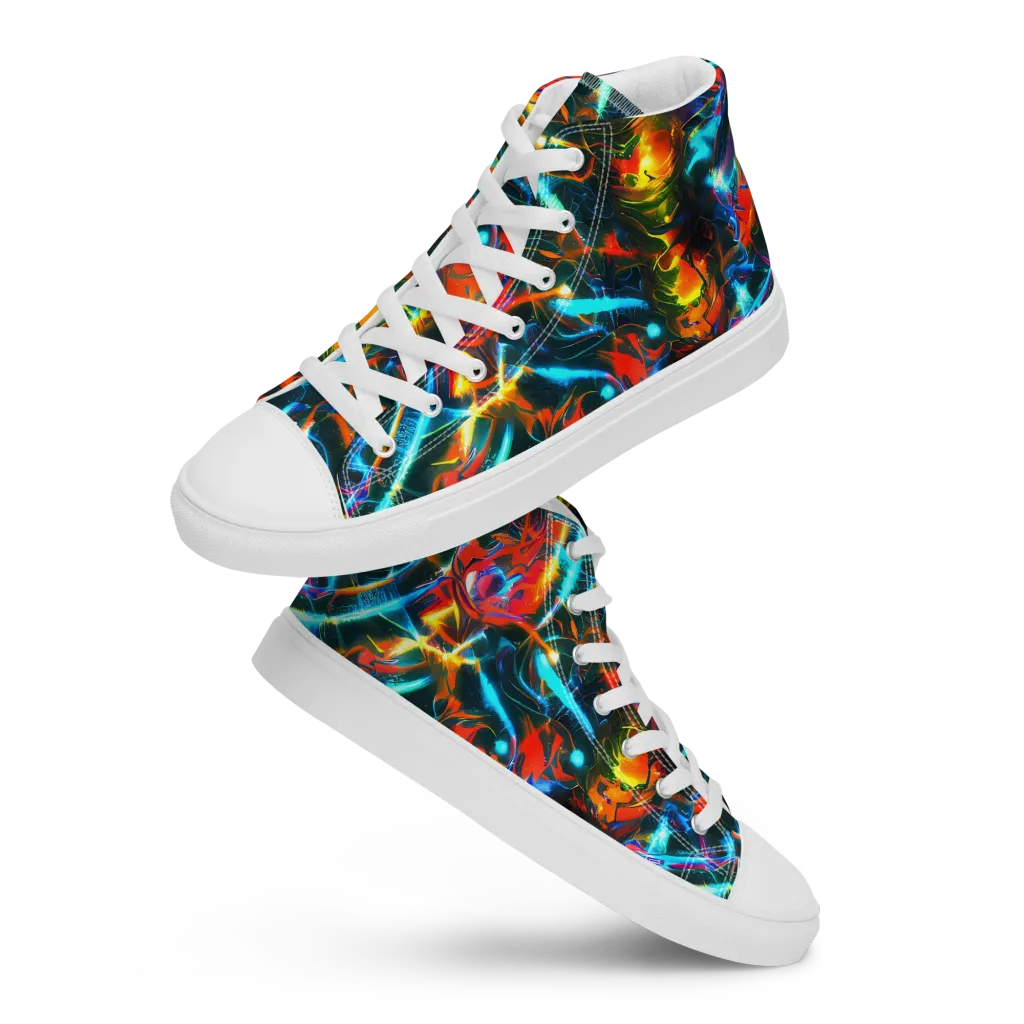 Spectrum Ignition on Women's High Top Canvas Shoes — Front