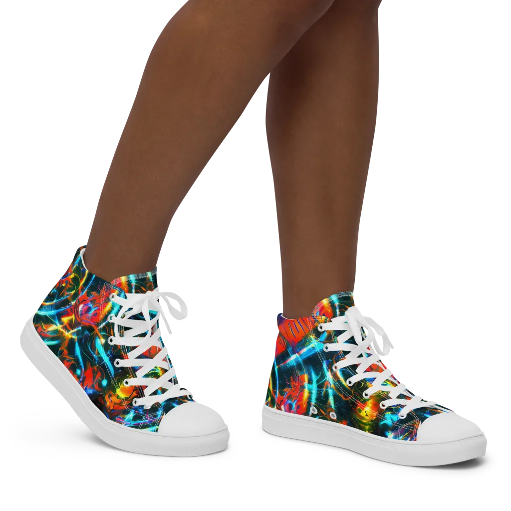 Spectrum Ignition on Women's High Top Canvas Shoes — Right