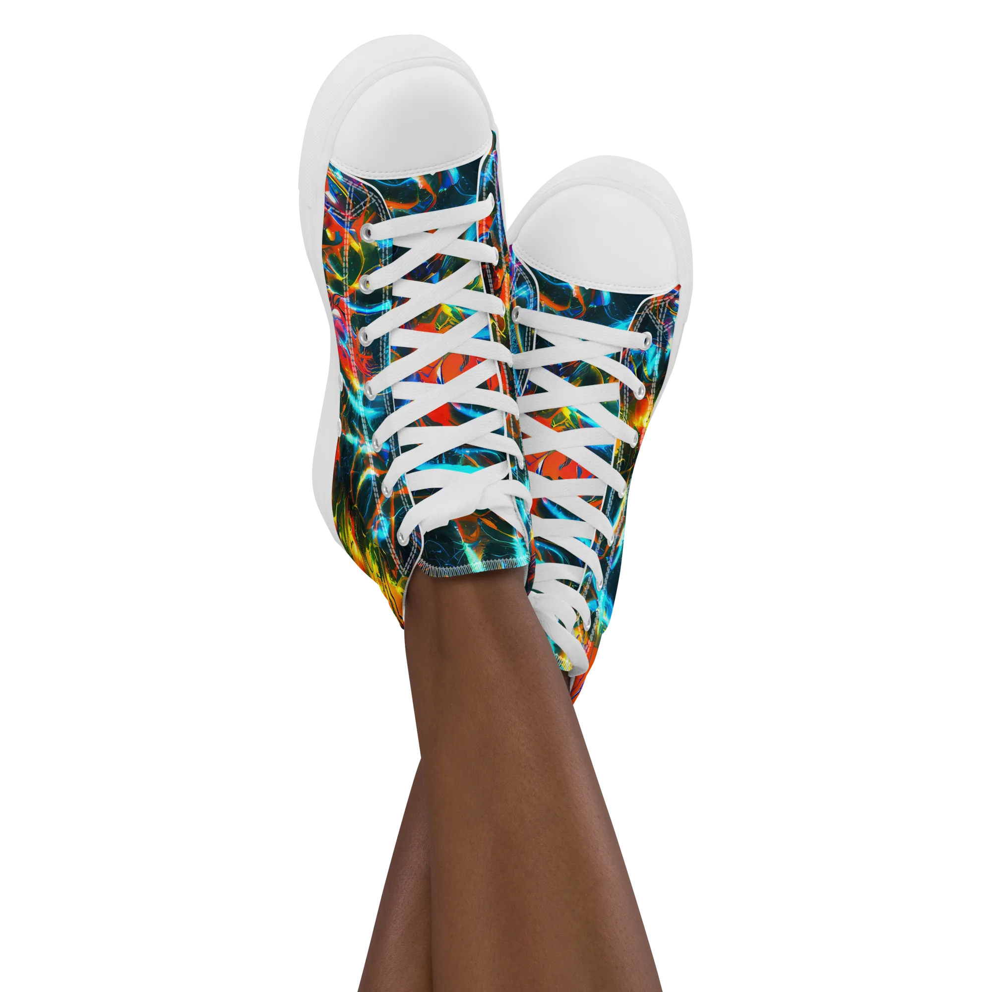 Spectrum Ignition on Women's High Top Canvas Shoes — Front