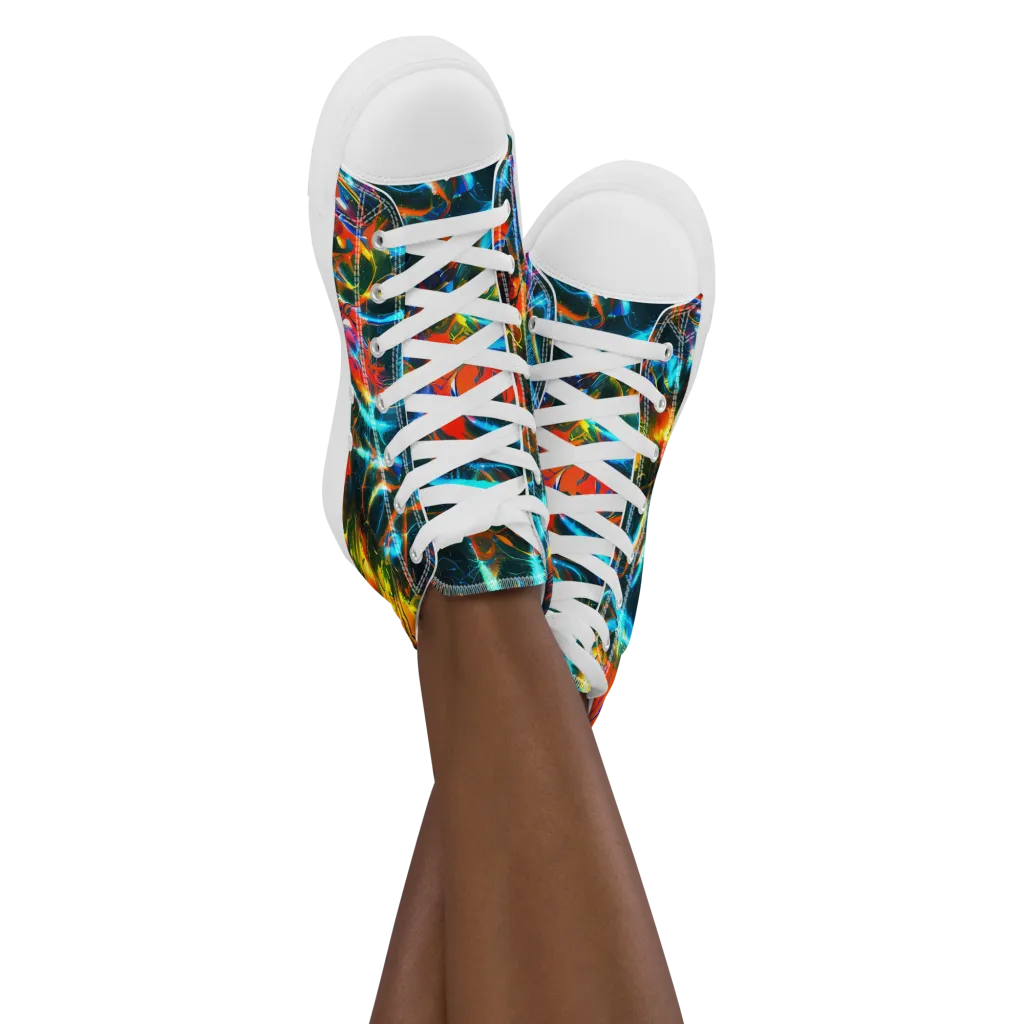 Spectrum Ignition on Women's High Top Canvas Shoes — Front