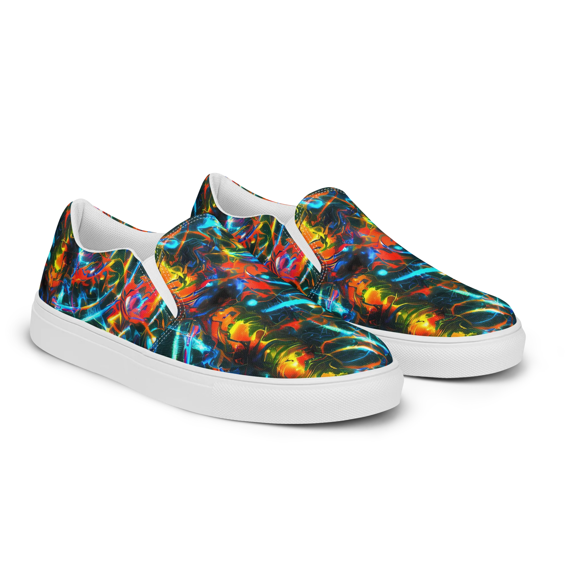 Spectrum Ignition on Men's Slip-On Canvas Shoes — Right Front