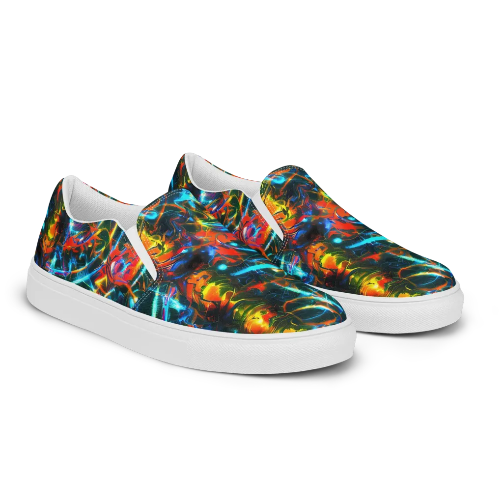 Spectrum Ignition on Men's Slip-On Canvas Shoes — Right Front