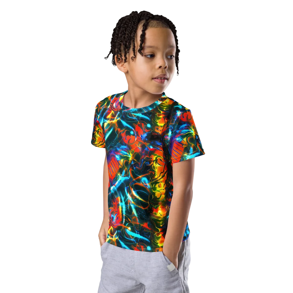 Spectrum Ignition on Kids Crew Neck T-Shirt — Left Front