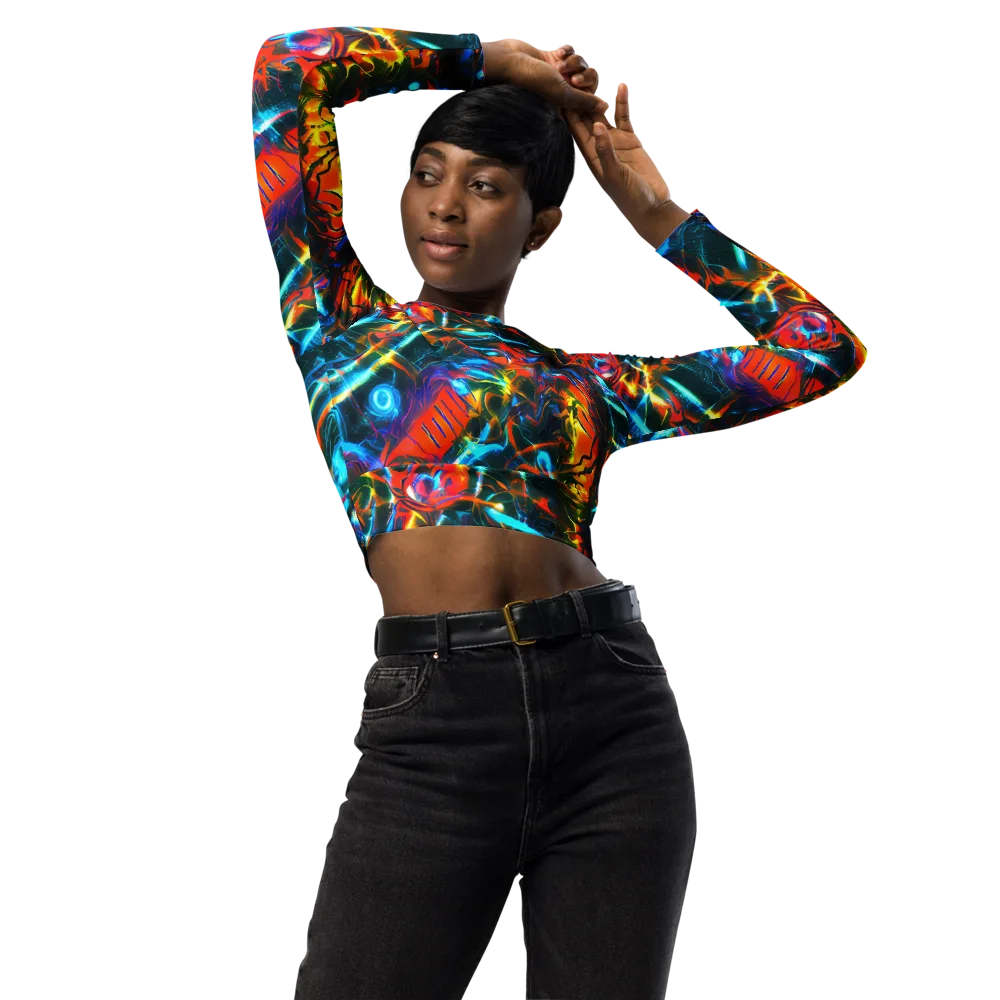 Spectrum Ignition on Long Sleeve Crop Top — Front
