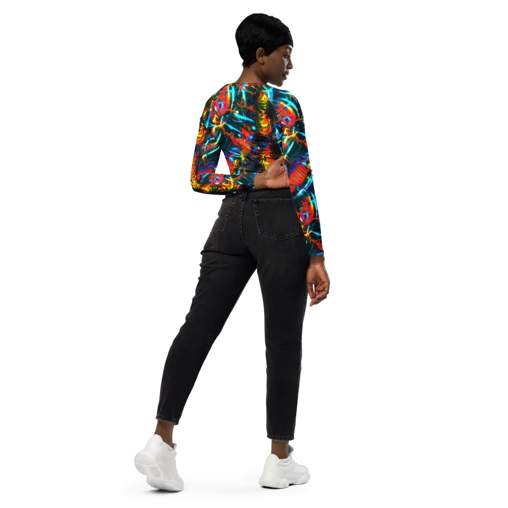 Spectrum Ignition on Long Sleeve Crop Top — Right Back