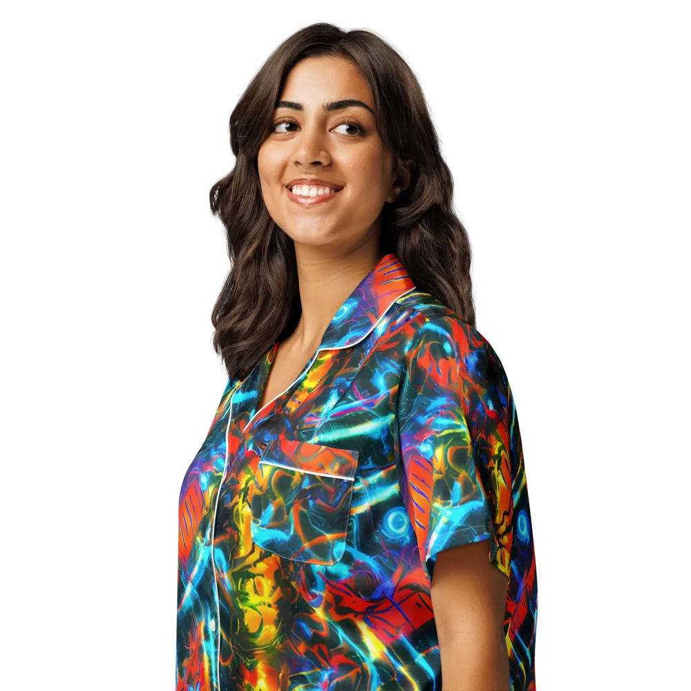 Spectrum Ignition on Women's Short Sleeve Pajama Top — Left Front