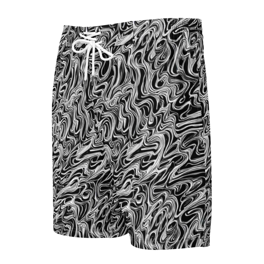 White Noise Waves on Men's Board Shorts — Front