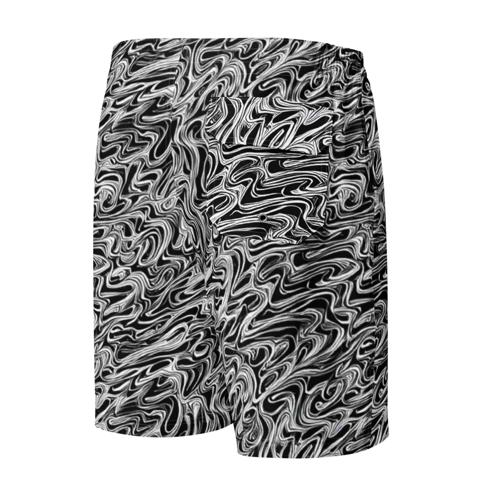 White Noise Waves on Men's Board Shorts — Back