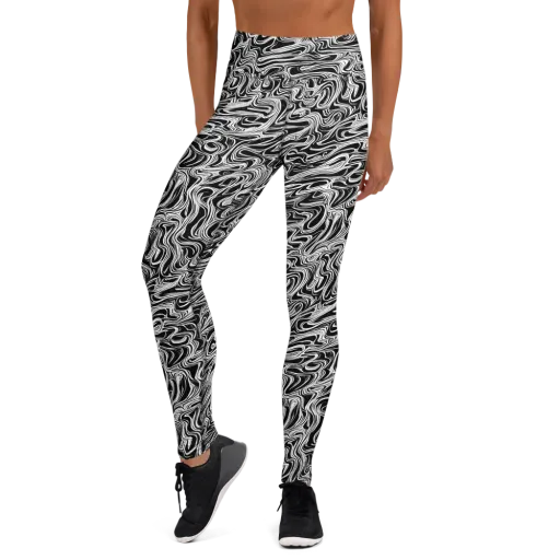 White Noise Waves on a Yoga Leggings
