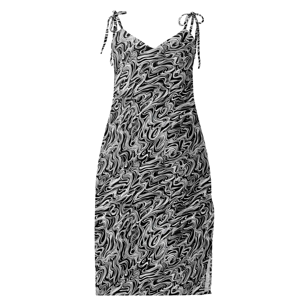 White Noise Waves on Slip Dress — Front